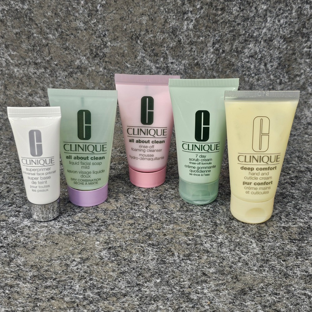 Clinique Travel/ Sample Set, Primer, Moisture, Cleanser, Cream, 5pc Set